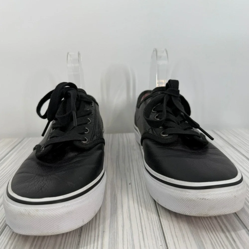 Vans Candem Deluxe Black Leather UltraCush Sneakers Womens Size 10